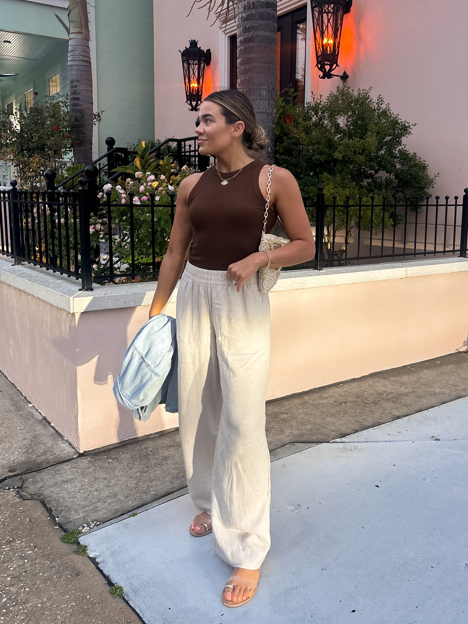 Beach dinner outfit! Love this $5 Target shell tank 🐚

#LTKStyleTip #LTKShoeCrush #LTKFindsUnder50