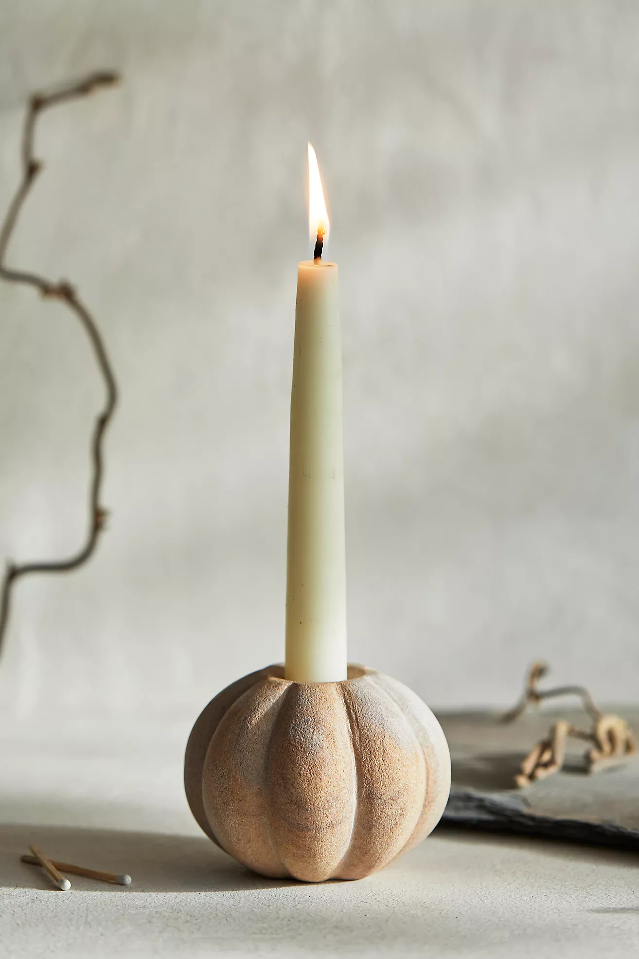 Gourd Marble Taper Candle Holder | Anthropologie (US)