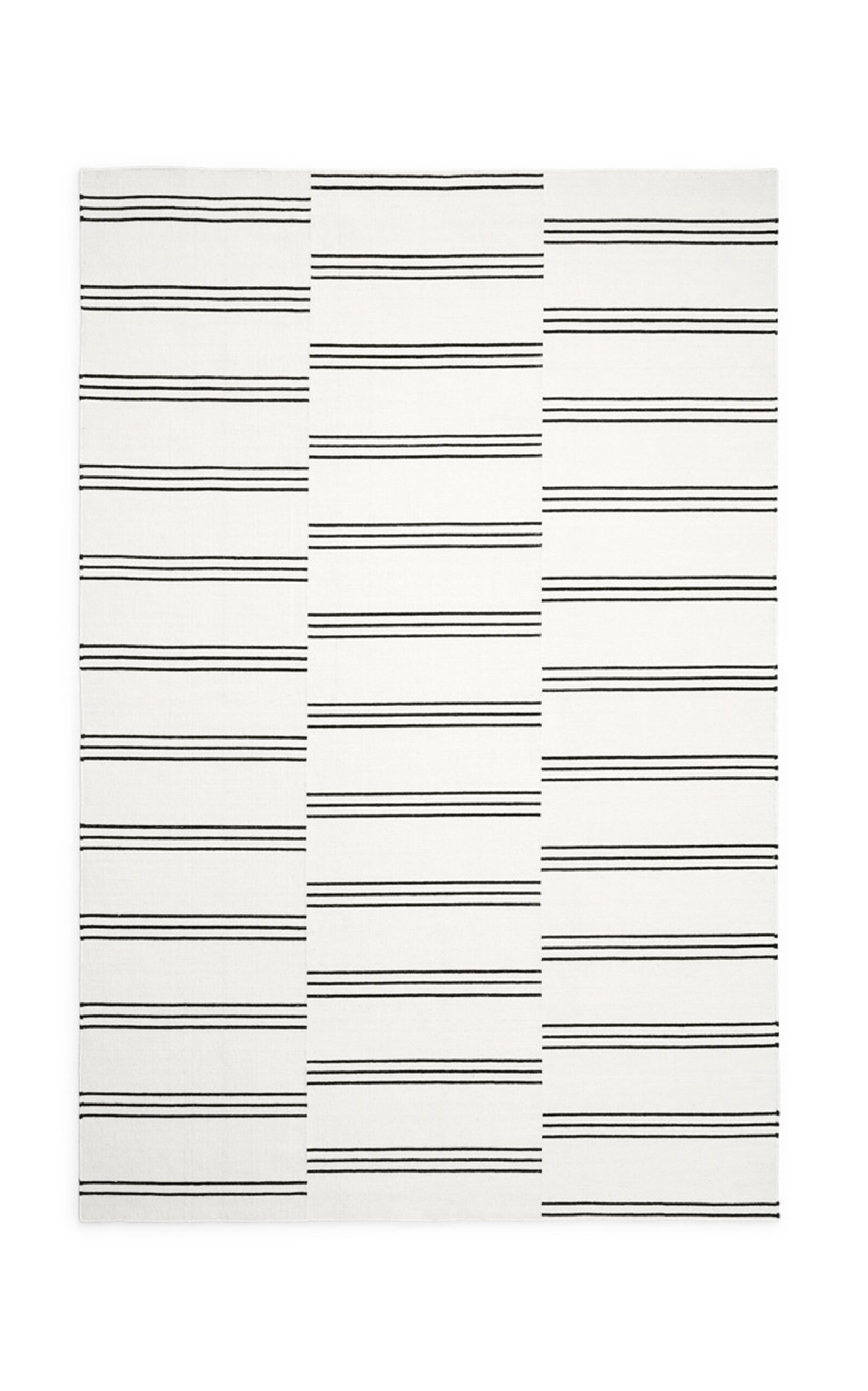 Stripes by Nordic Knots, Flatweave Area Rug in Cream/Black, Size 2.5' X 16' | Moda Operandi (Global)