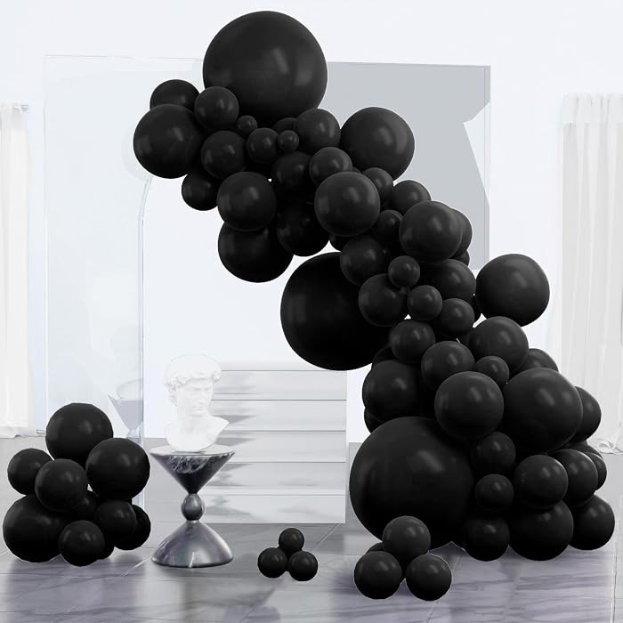 PartyWoo Black Balloons 85 pcs Different Sizes of 18 12 10 5 Inch Black Balloons Arch Kit Garland... | Amazon (US)