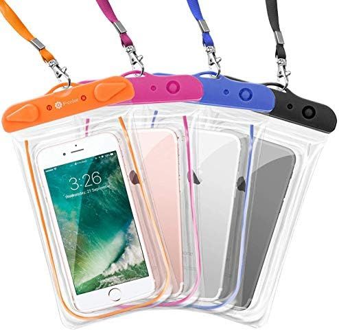 F-color Waterproof Case, 4 Pack Transparent PVC Waterproof Phone Pouch Dry Bag for Swimming, Boat... | Amazon (US)