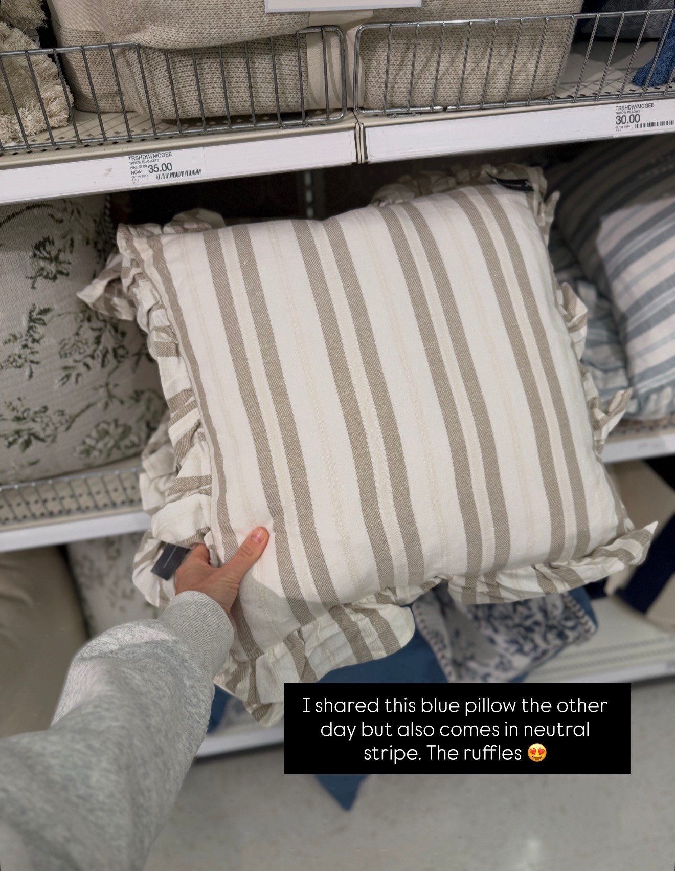 The ruffled on this stripe pillow 😍

#LTKHome