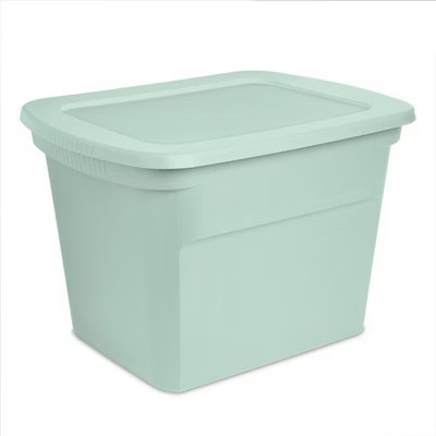 Sterilite 16 Pack 18 Gallon Storage Tote, Stackable Plastic Storage Container with Lid for Home, Basement, & Garage Organization, Mindful Mint | Target