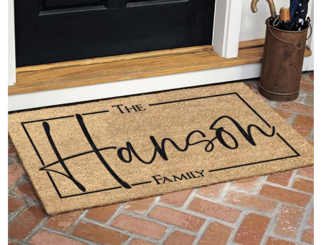 Personalized Family Name Custom Coir Coconut Husk Doormat 18x30 | Etsy (US)