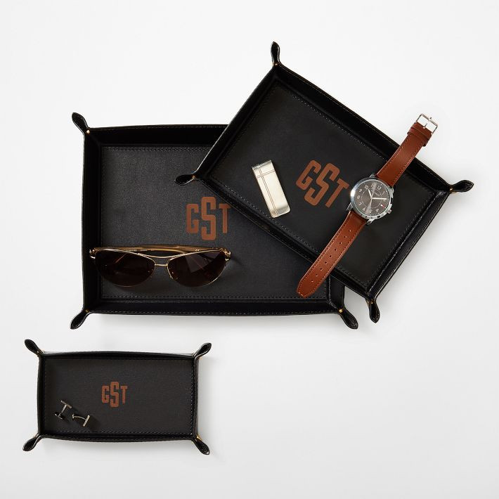 Rustic Leather Catchall Tray | Mark and Graham