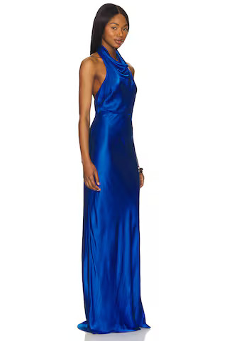 Shona Joy Tatum High Cowl Open Back Maxi Dress in Ultramarine from Revolve.com | Revolve Clothing (Global)