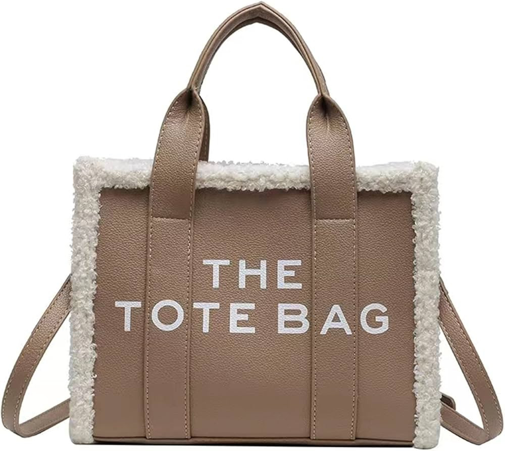 NEGBIU Tote Bag for Women, PU Leather Tote Bag with Lamb Wool, Crossbody Handbag for Travel/Work... | Amazon (US)