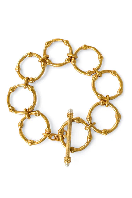 Wait For Me Gold Linked Bamboo Ring Bracelet | The Willow Tree