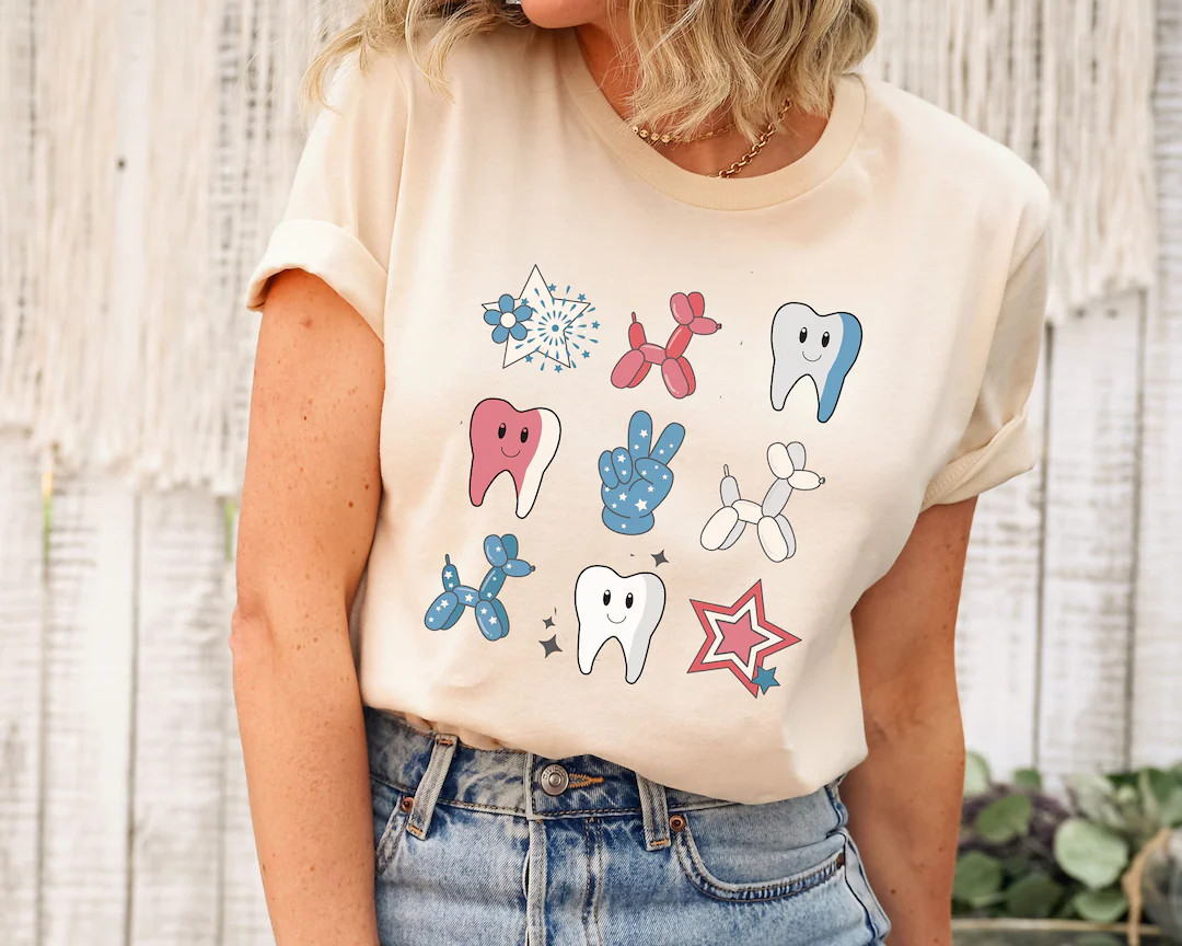 4th of July Dental Shirt, American Dentist Tee, Funny Independence Day Celebration Shirt,Dental S... | Etsy (US)