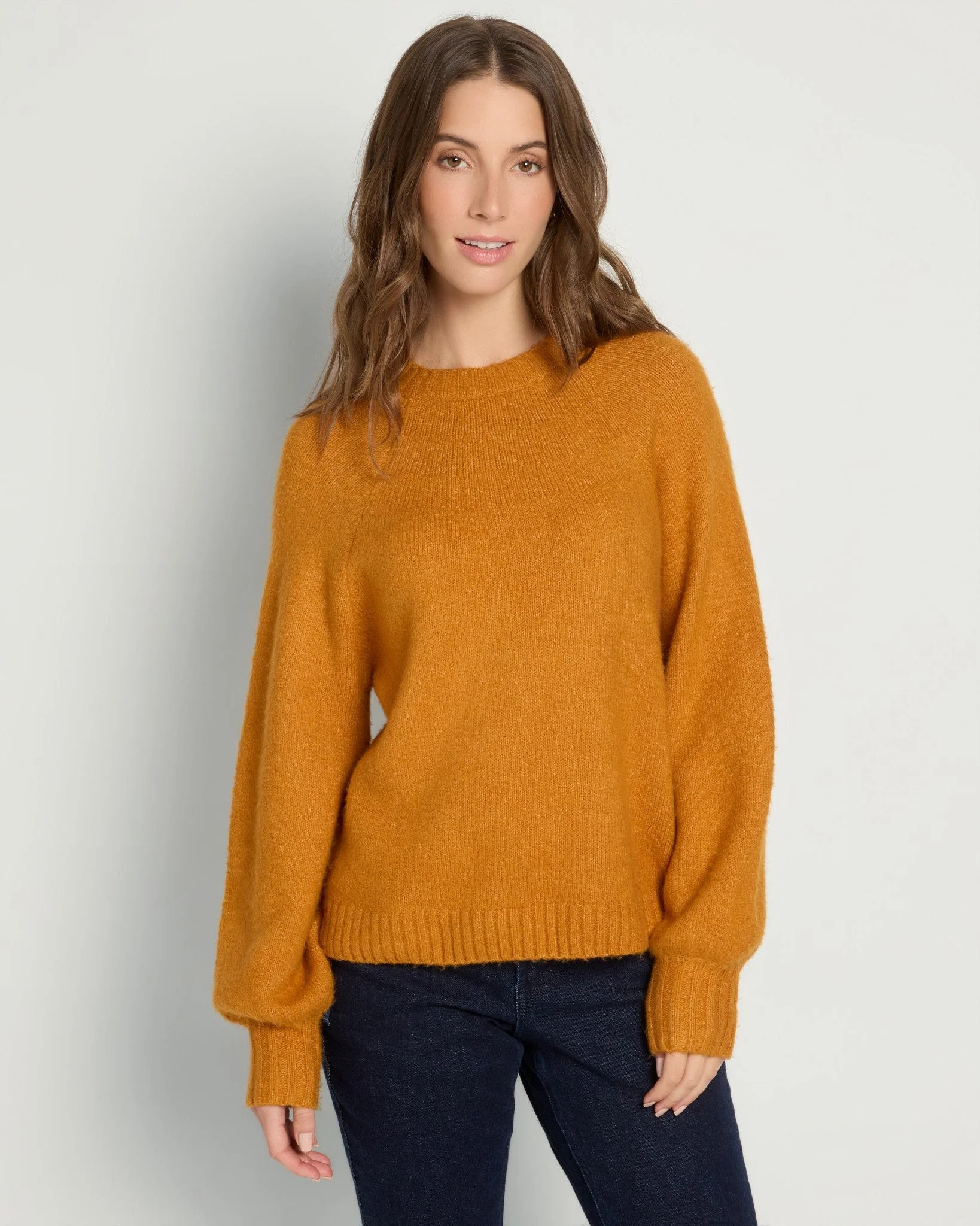 Balloon Sleeve Crewneck Sweater - Mustard / S | Seventy Eight and Sunny