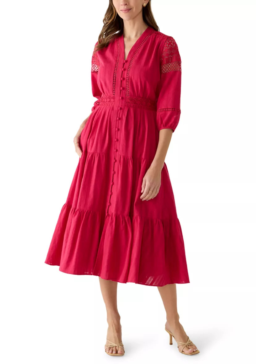 Women's Short Sleeve Tiered Peasant Dress | Belk