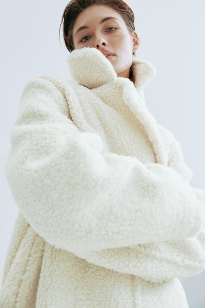 Pile coat - White - Ladies | H&M GB | H&M (UK, MY, IN, SG, PH, TW, HK)