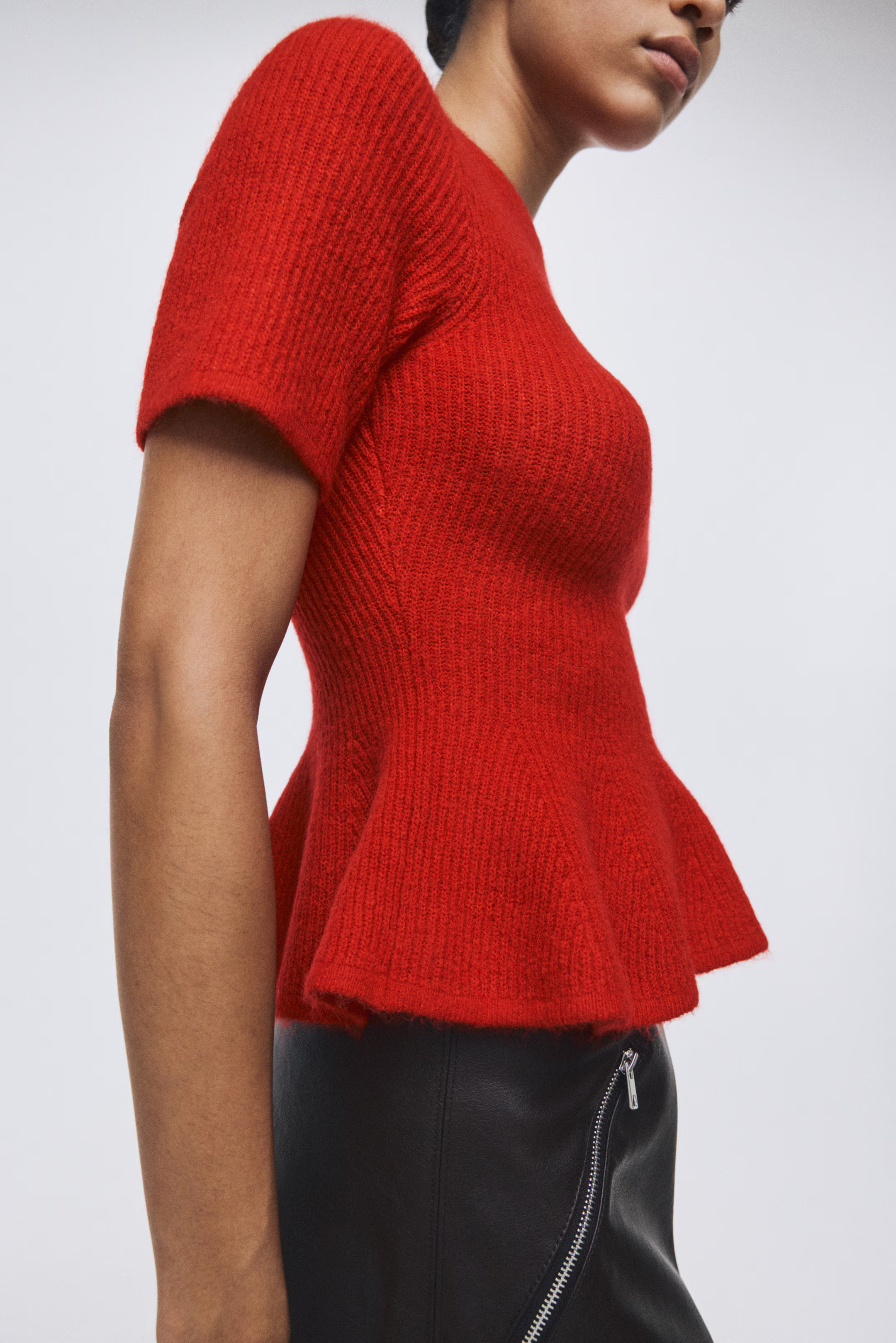 Rib-Knit Peplum Top | H&M (US + CA)