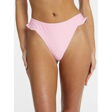No Boundaries Femme Polka Dot Ruffle Bikini Bottoms Women’s XXS-XXL | Walmart (US)