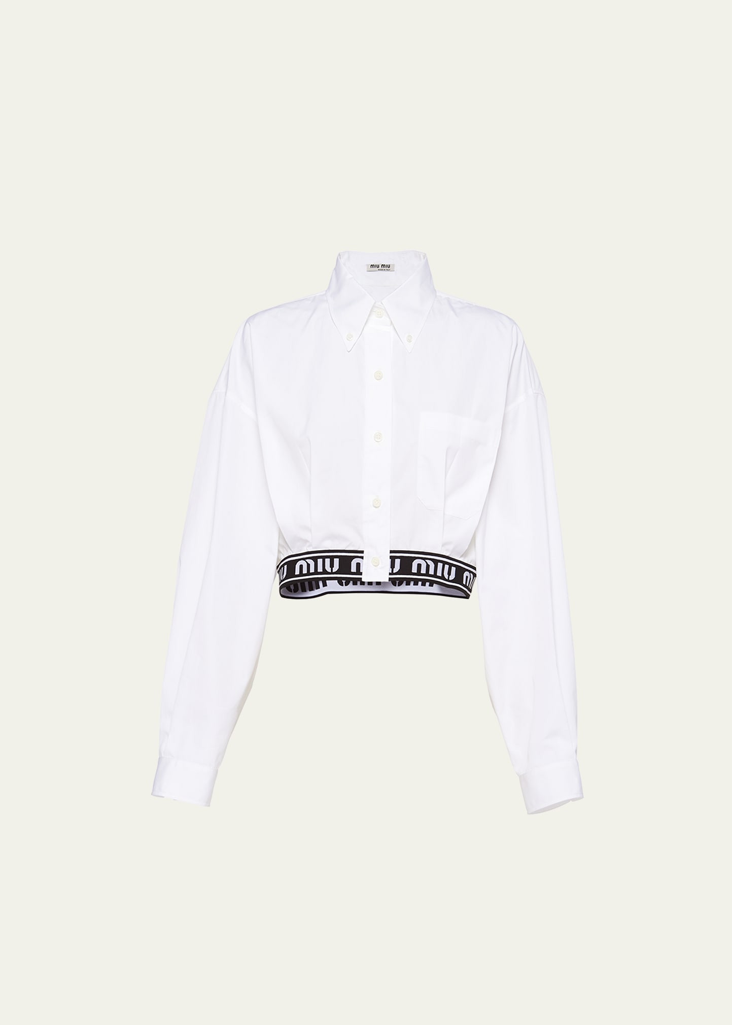 Logo Band Crop Poplin Shirt | Bergdorf Goodman