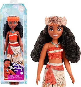 Mattel Disney Princess Toys, Moana Fashion Doll, Sparkling Look with Brown Hair, Brown Eyes & Hai... | Amazon (US)