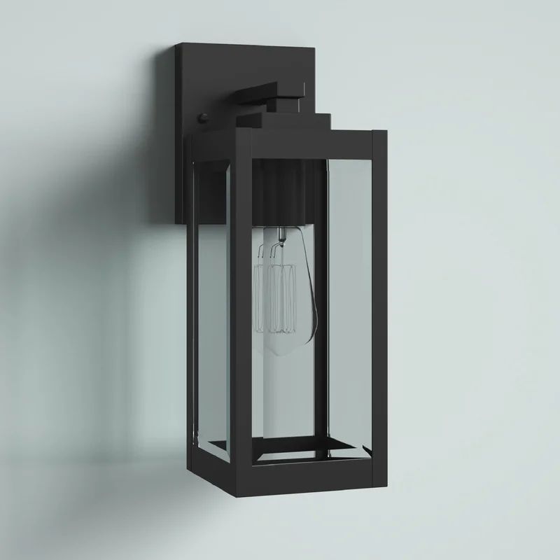 Ainsworth Earth Black Outdoor Wall Lantern | Wayfair Professional