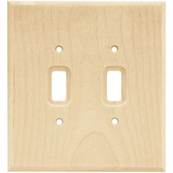 allen + roth Wood Square 2-Gang Standard Toggle Wall Plate, Light Wood | Lowe's
