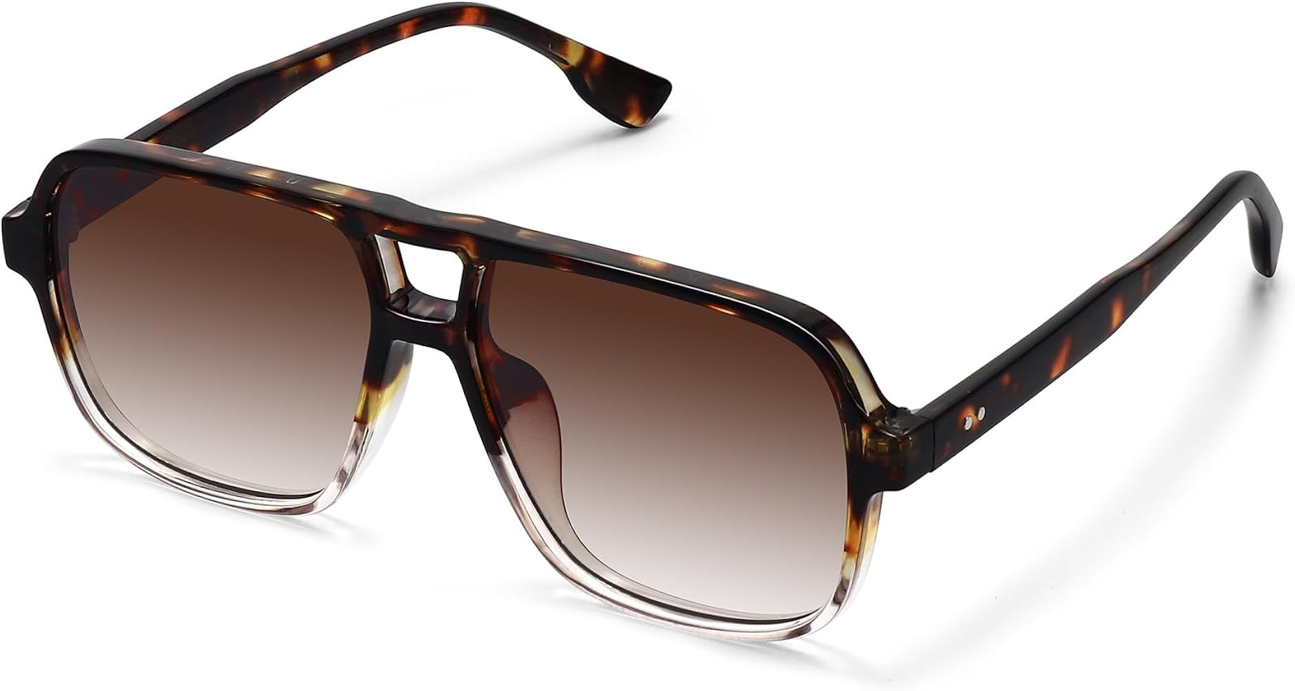 Classic Retro Aviator Sunglasses for Women Men Oversized Trendy Square Vintage Double Bridge Avia... | Amazon (US)