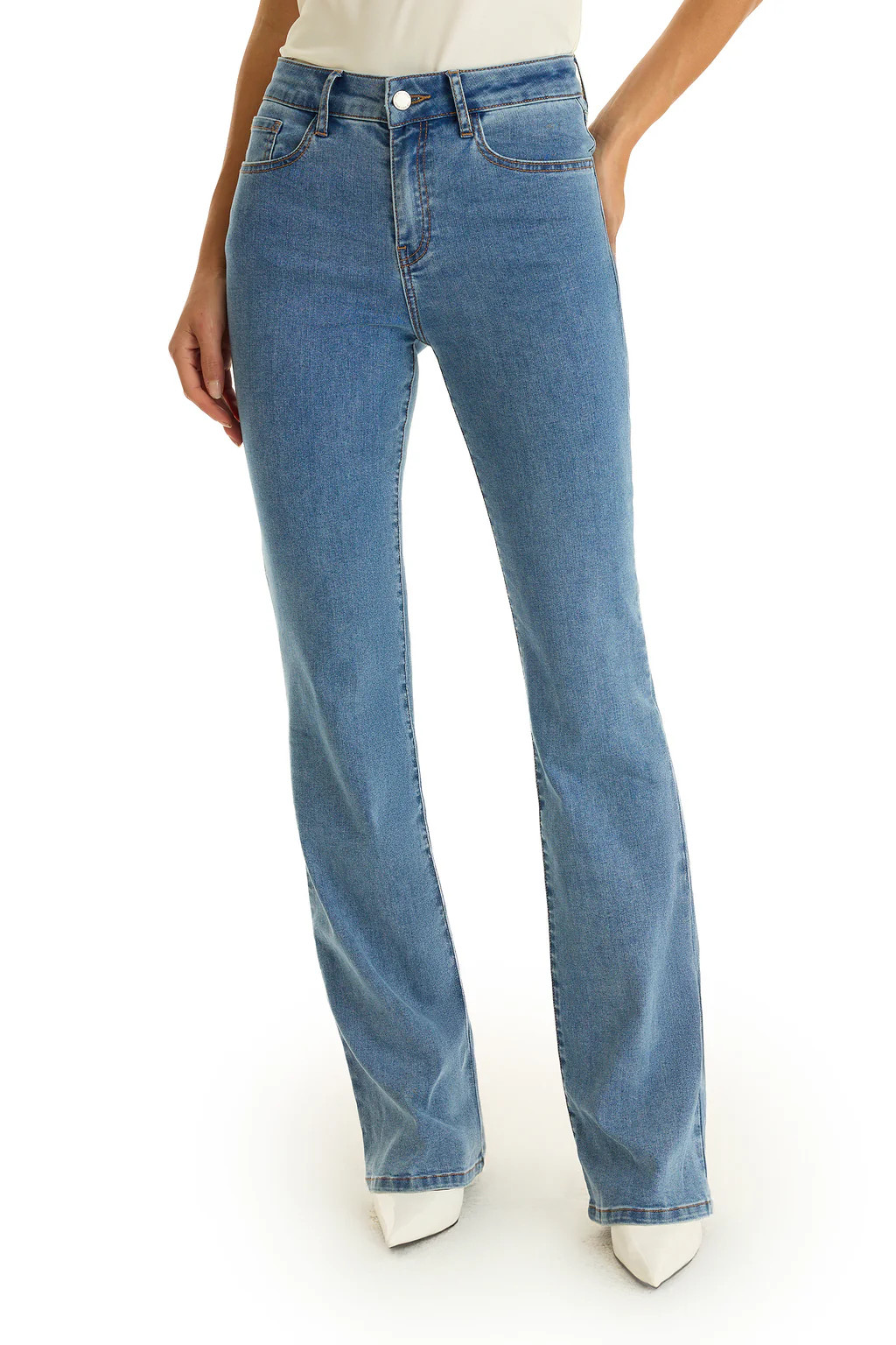 Aria Flare Jean - Medium Blue | The Noli Shop