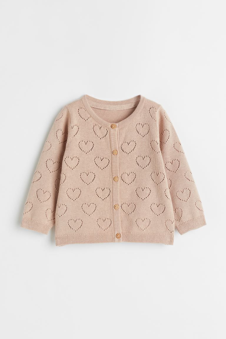 Pointelle-knit cardigan in soft cotton. Buttons at front and narrow ribbing at cuffs and hem. | H&M (US)