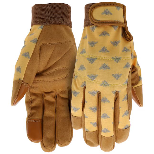 Style Selections Medium Yellow Nylon Gardening Gloves, (1-Pair) | Lowe's