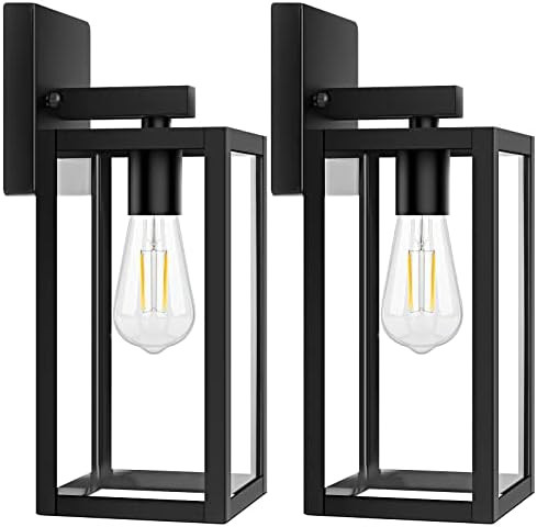 MAXvolador Outdoor Wall Sconce, Exterior Waterproof Wall Lantern Light Fixtures, Black Porch Ligh... | Amazon (US)