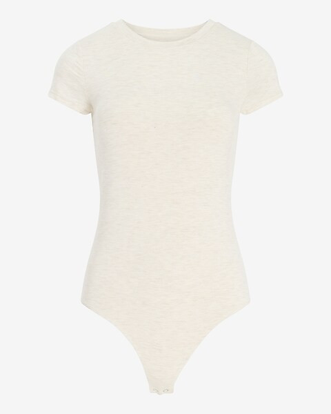 Fitted Double Layer Crew Neck Thong Bodysuit | Express