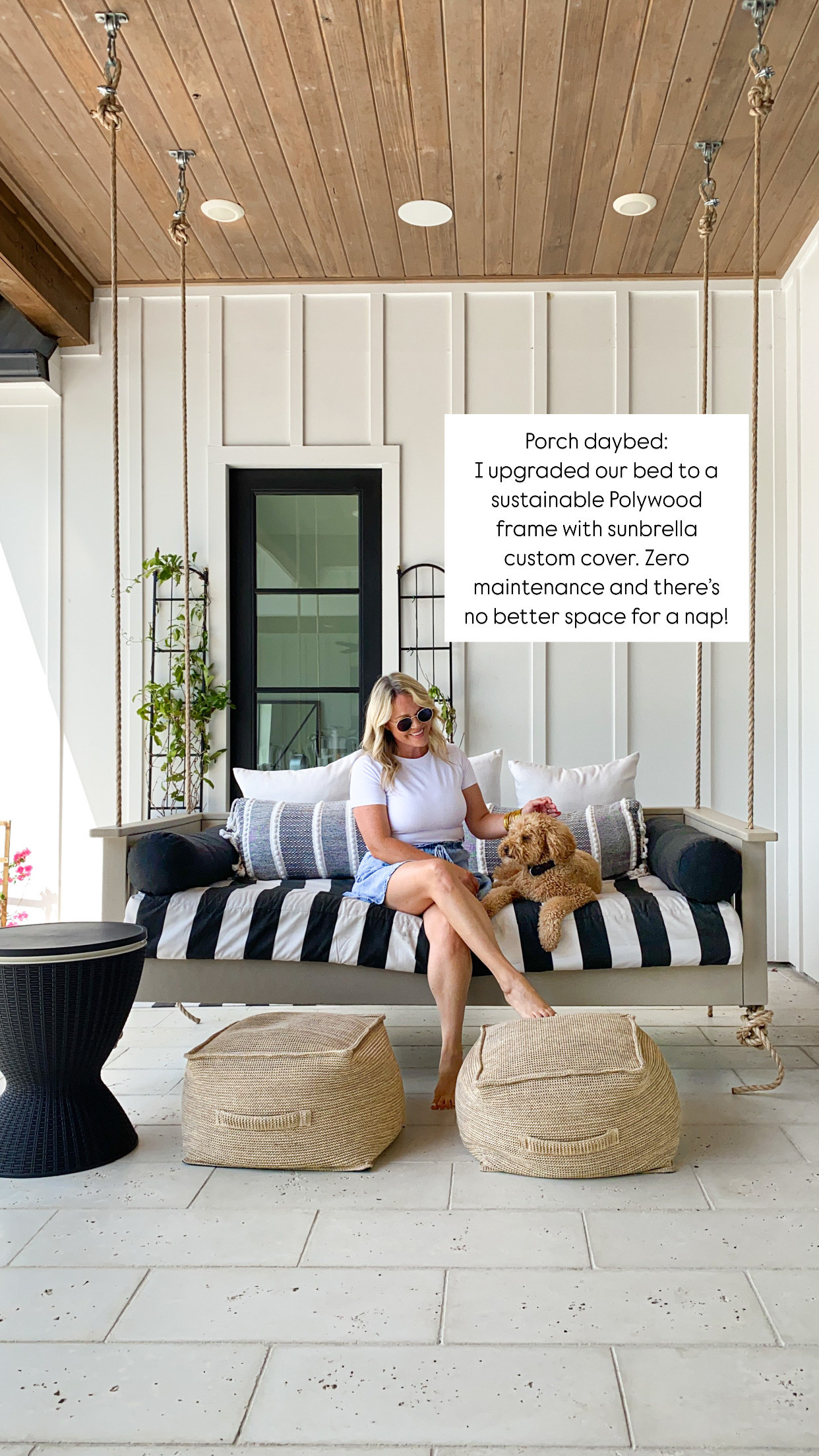 Sharing our Polywood daybed and what we used to hang it! 

Outdoor furniture / patio furniture / pool furniture / pouf / cooler / side table / planters / watch now / spring/ home refresh / spring / porch swing / Polywood / Lowes

#LTKHome #LTKFamily #LTKSeasonal