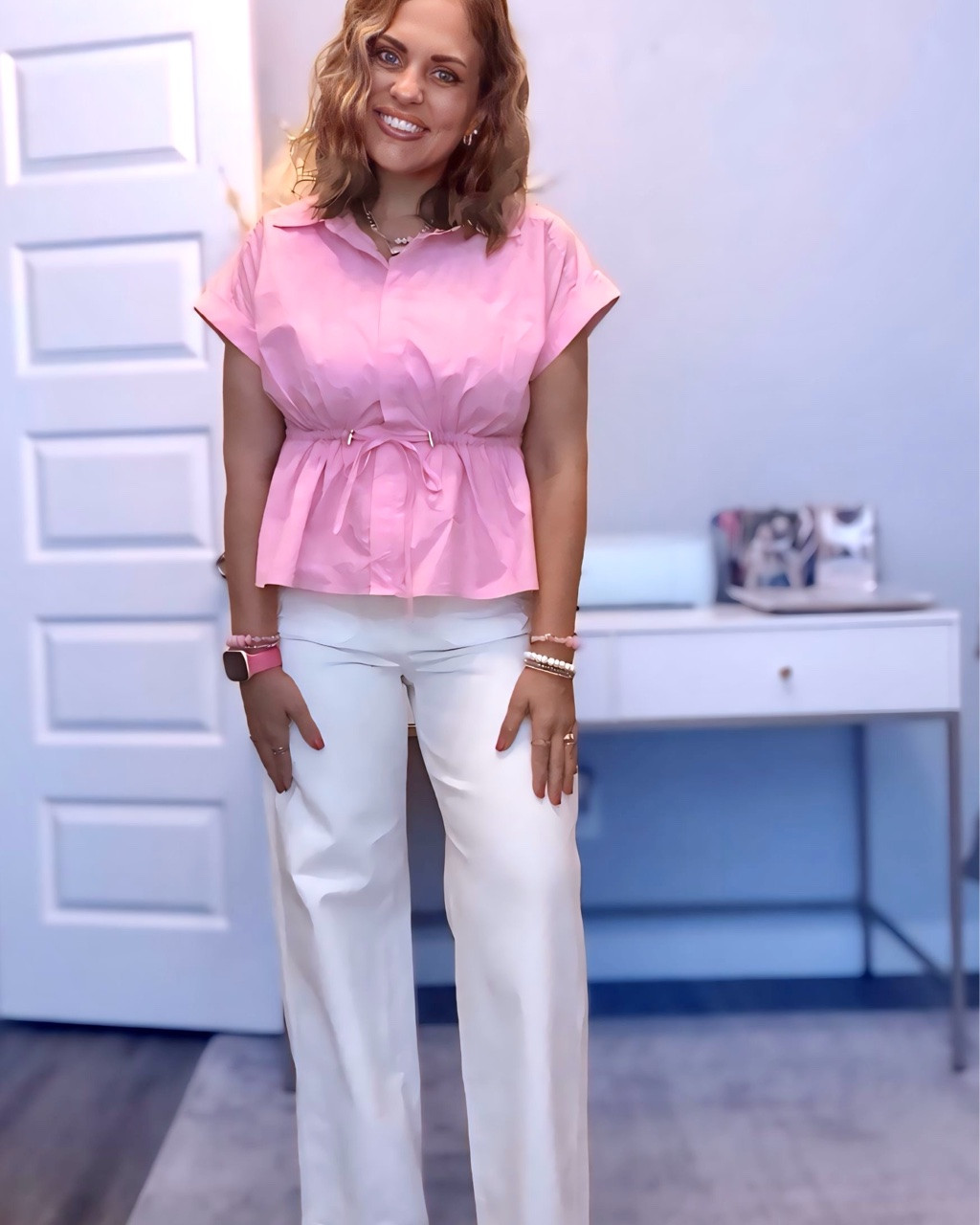 Bringing a little pop color to the workday 🩷

#LTKootd #LTKWorkwear #LTKdayinmylife