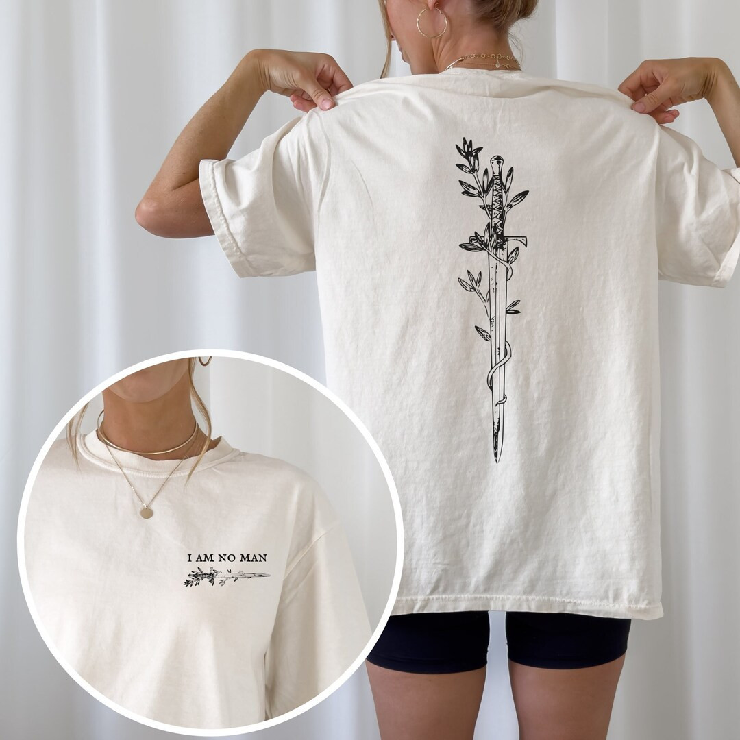 I Am No Man Shirt Front and Back. Book Lover Gift. Bookish Gift for Her. Fantasy Book Shirt Femin... | Etsy (US)