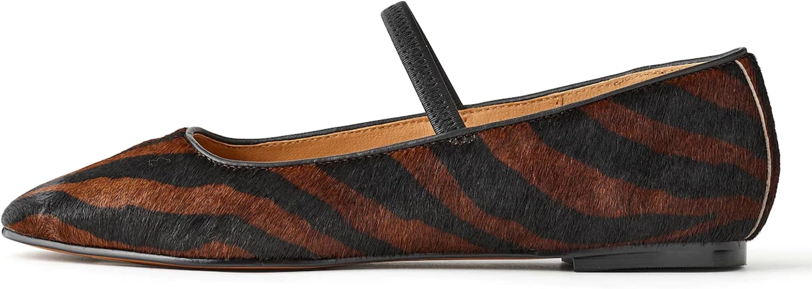 Chocolate Suede Ballet Flats for Women Cute Square Toe Slip On Studded Mary Jane Flats Casual Bal... | Amazon (US)