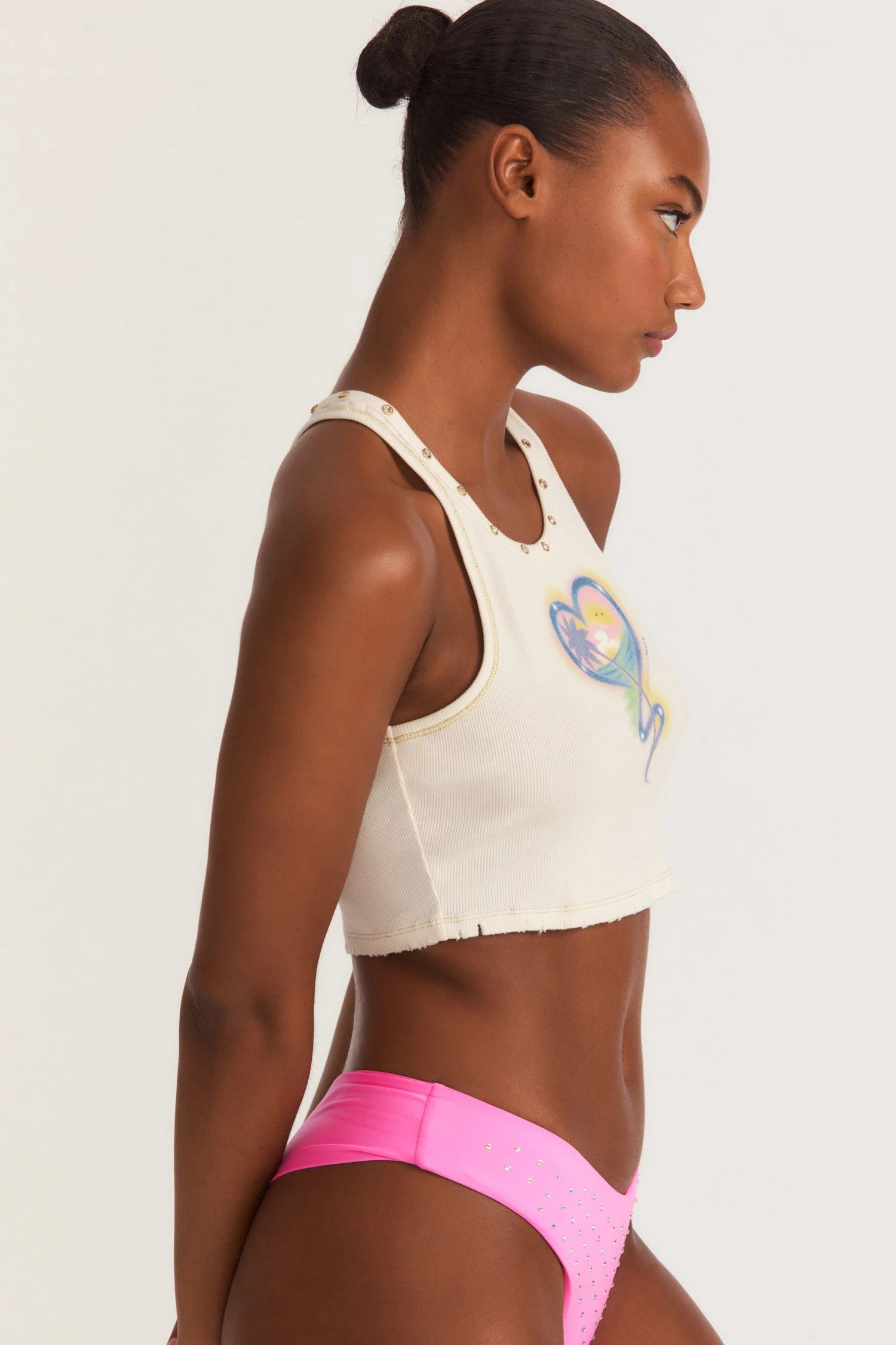 LoveShackFancy x Hurley Cropped Rib Tank | LOVESHACKFANCY