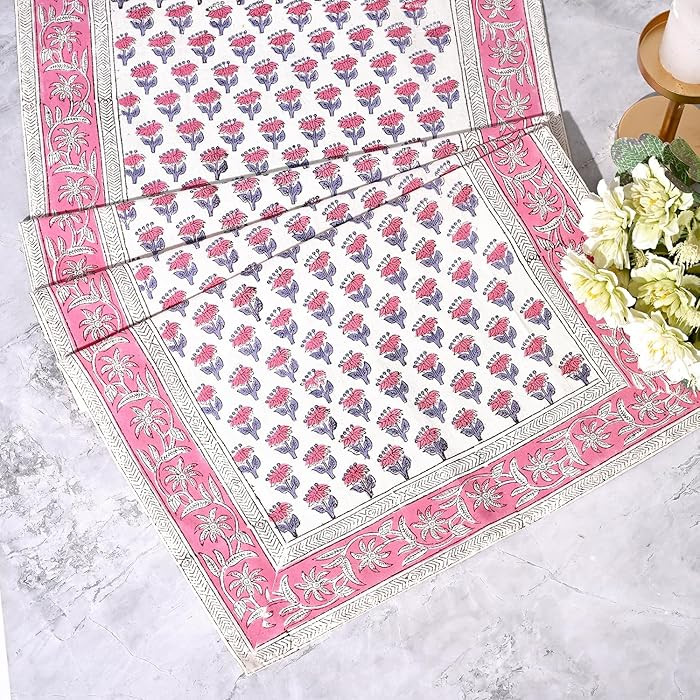 CPC Cotton Table Runner 16x90 Inch Block Printed Long Fall Table Runner for Dining Table, Card Ta... | Amazon (US)