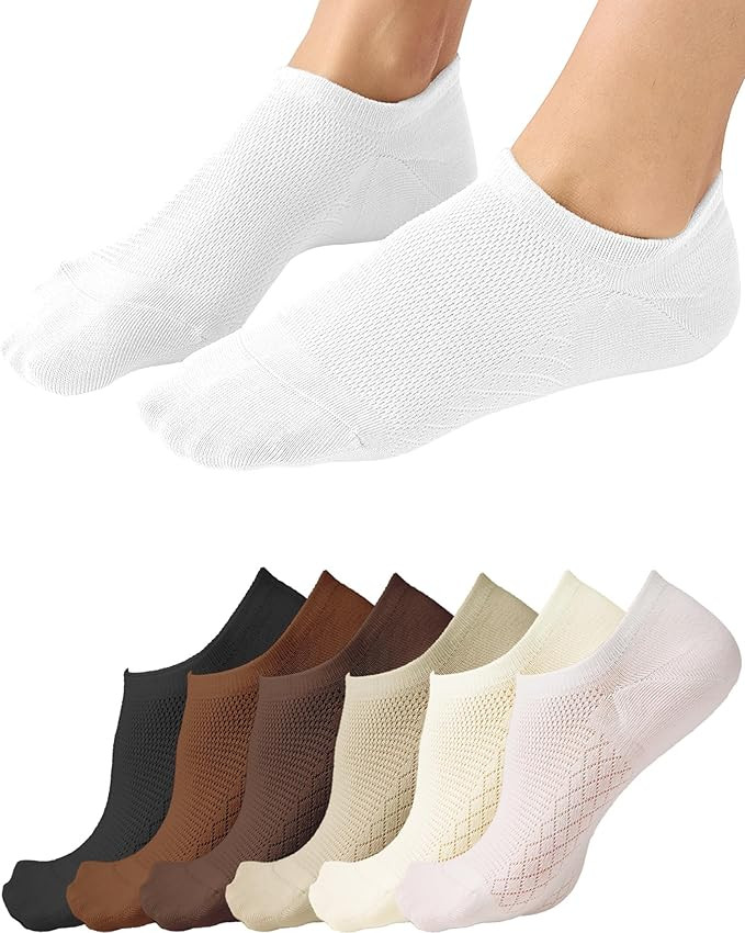 REACH STAR 6 Pairs No Show Athletic Running Socks for Women - Right-Angle Design, Thin Cotton Soc... | Amazon (US)