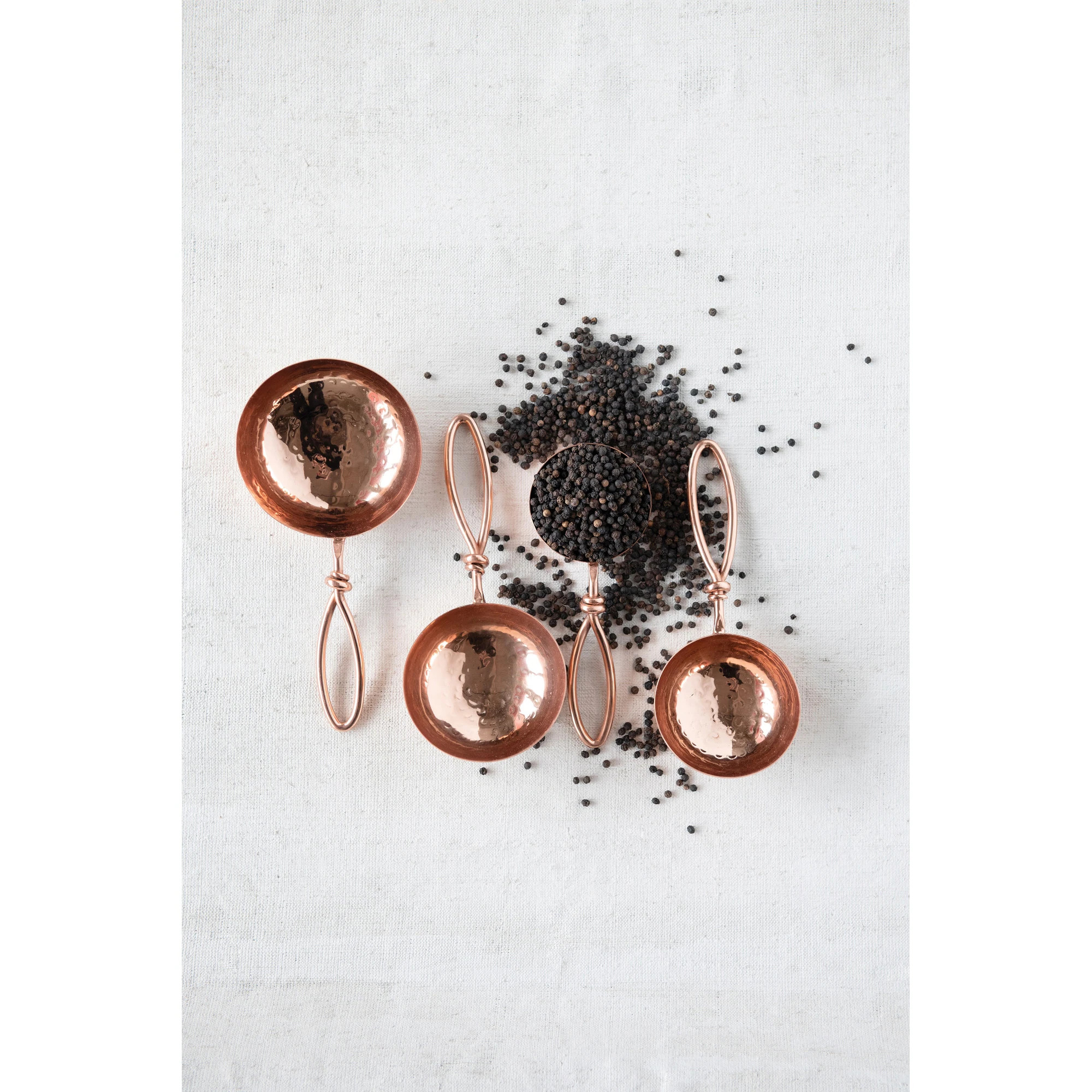 Hammered Stainless Steel Scoops with Leather Tie (Set of 4 Sizes) - On Sale - Overstock - 3540491... | Overstock
