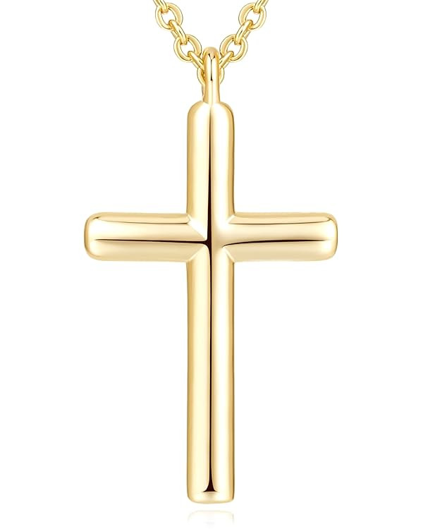 NEARLAND Cross Necklace for Women 14K Gold Cross Necklaces for Women Simple Gold Chain Faith Pend... | Amazon (US)
