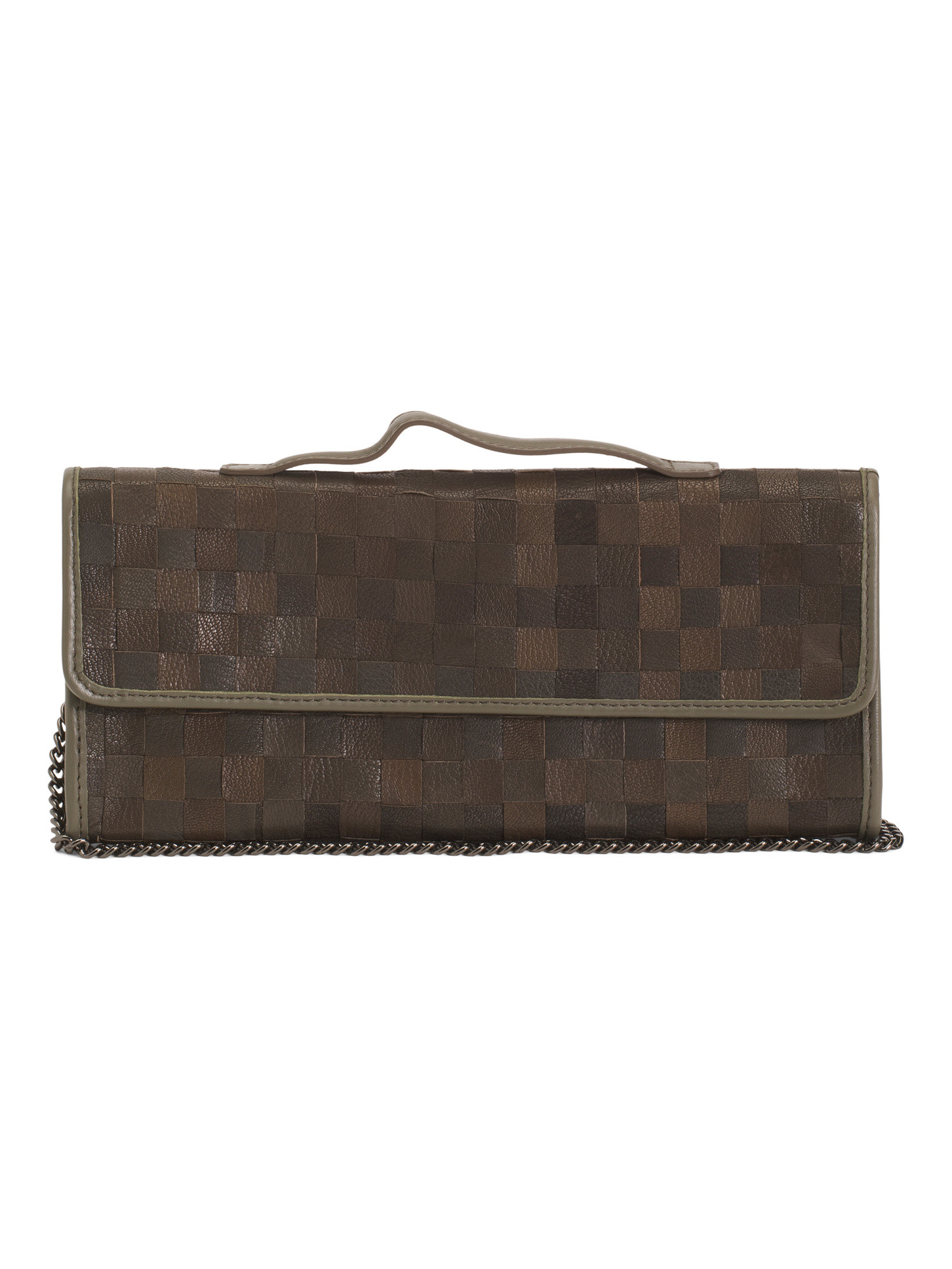 Made In Italy Leather Woven Pochette | TJ Maxx