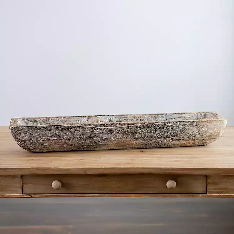 Whitewashed Wood Bowl Runner | Kirkland's Home