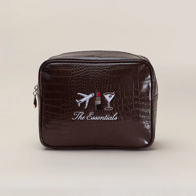 Essentials Small Croc Pouch - Espresso | Abbode