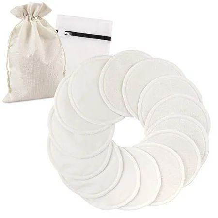 PHOGARY 14PCS Washable Nursing Pads, Reusable Organic Bamboo Breast Pads with Laundry Bag and Storag | Walmart (US)