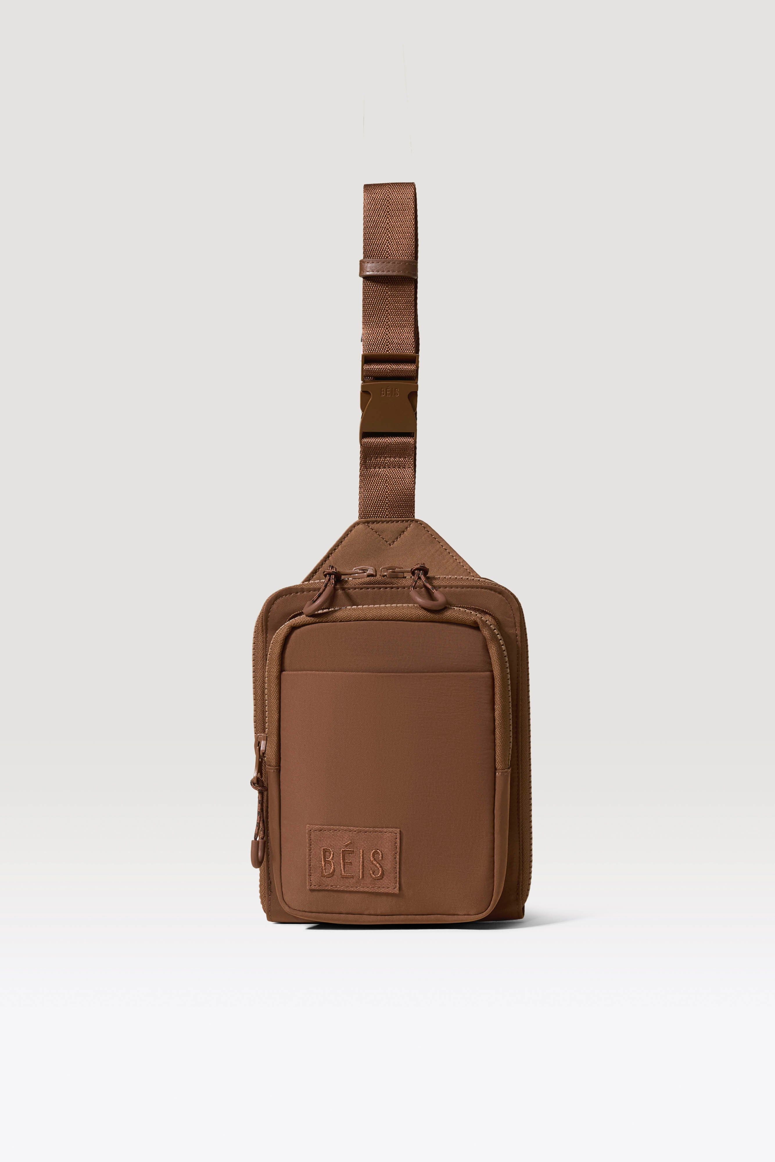 B\u00c9IS 'The Sport Sling' in Maple - Brown Crossbody Athletic Gym Bag & Belt Bag | BEIS