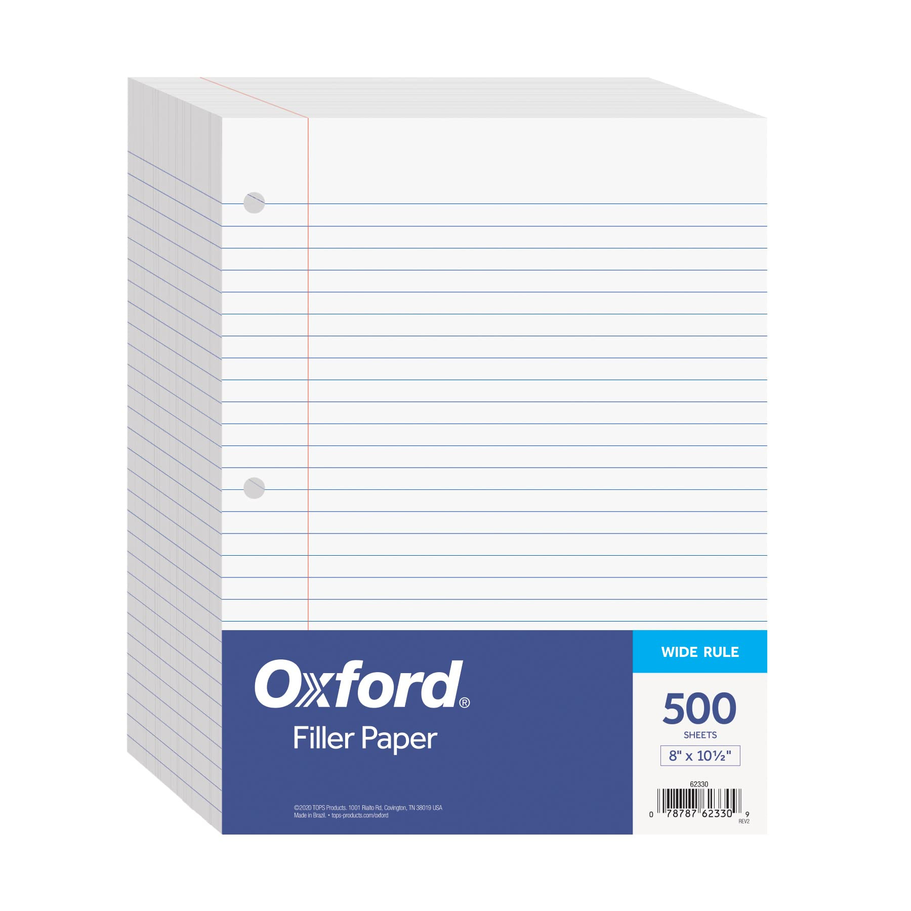 Oxford Filler Paper, 8 x 10-1/2 Inch Wide Ruled Paper, 3 Hole Punch, Loose Leaf Notebook Paper fo... | Amazon (US)