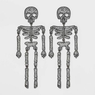Sugarfix by Baublebar Halloween Skeleton Earrings - Gray | Target
