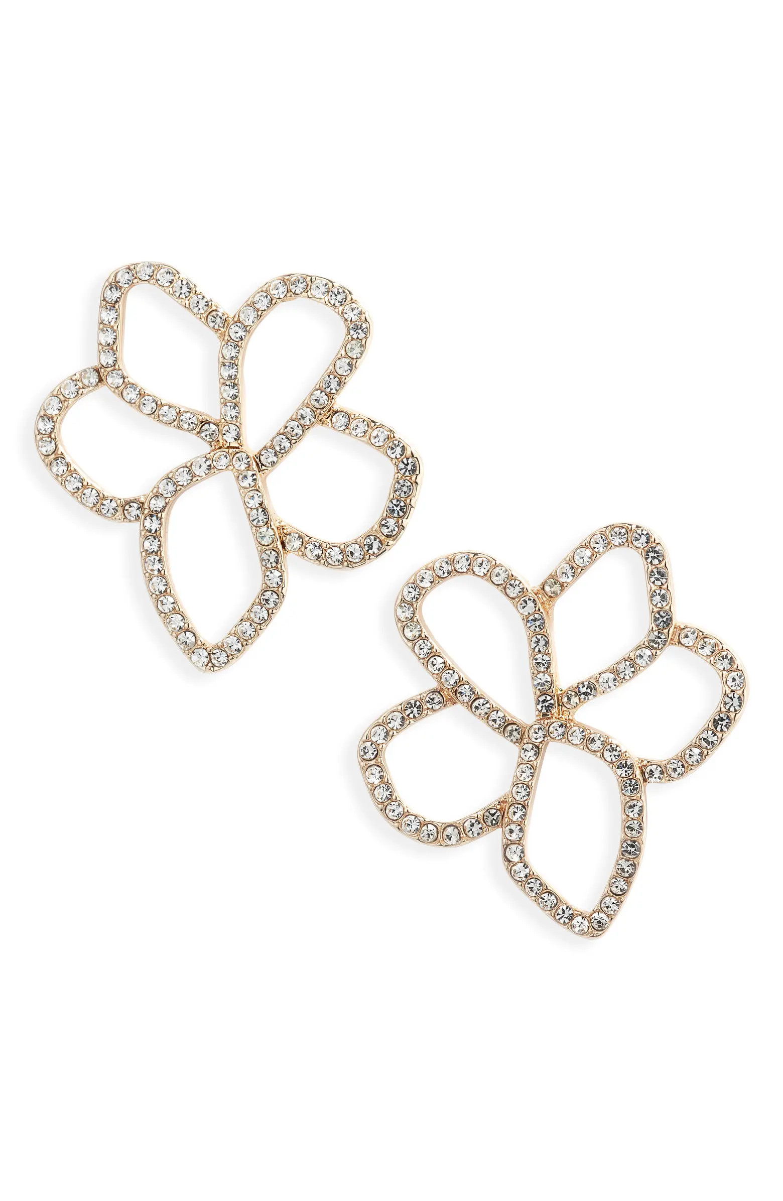 Crystal Pavé Open Flower Earrings | Nordstrom