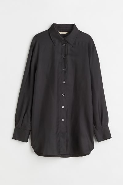Silk-blend twill shirt | H&M (UK, MY, IN, SG, PH, TW, HK)