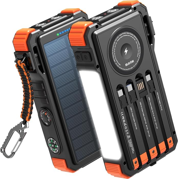 BLAVOR Solar Power Bank 20000mAh, Wireless Charger for Phones & Apple Watch | Amazon (US)
