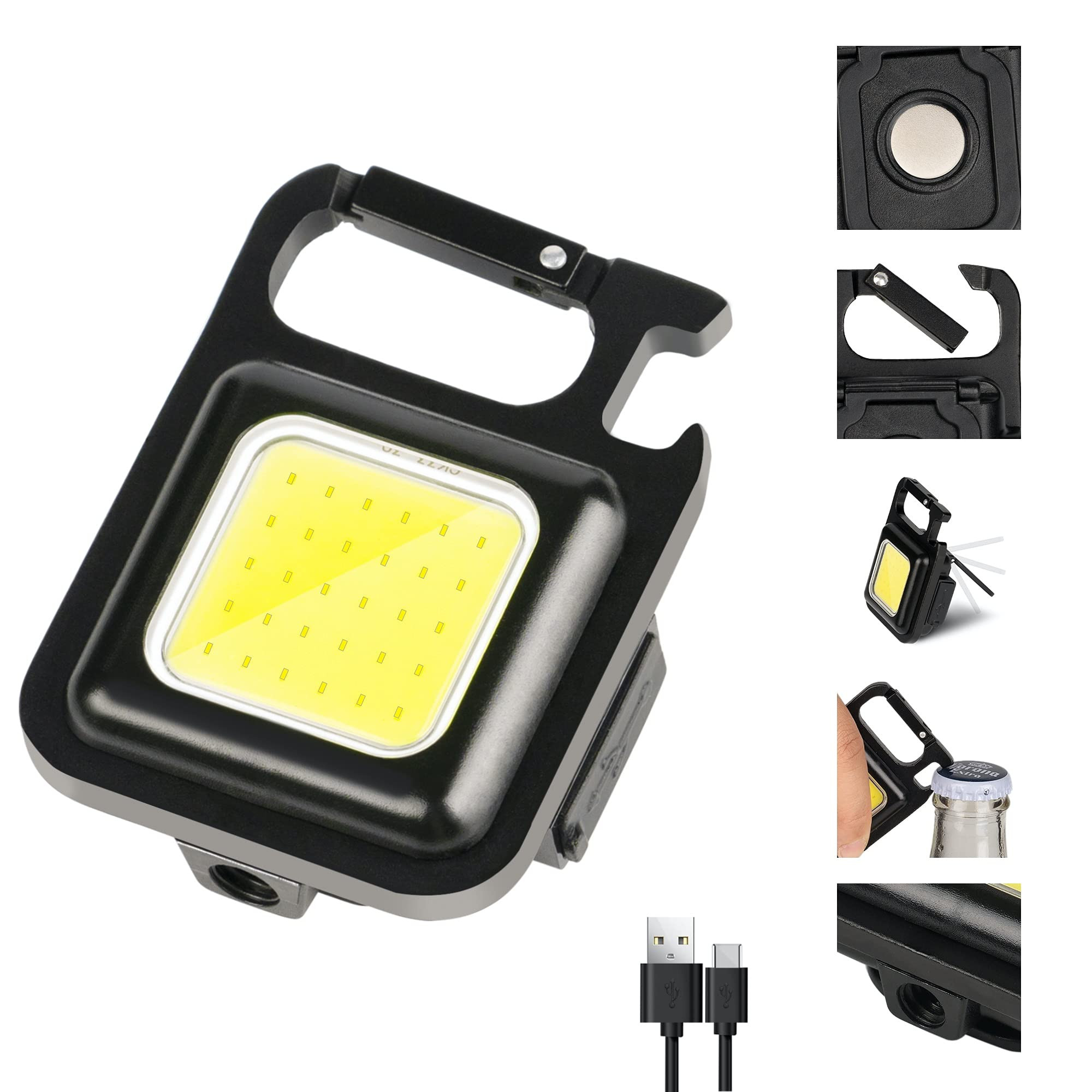 Lanternas pequenas COB, chaveiro recarregável brilhante de 800 lúmens Mini lanterna 3 modos de ... | Amazon (BR)