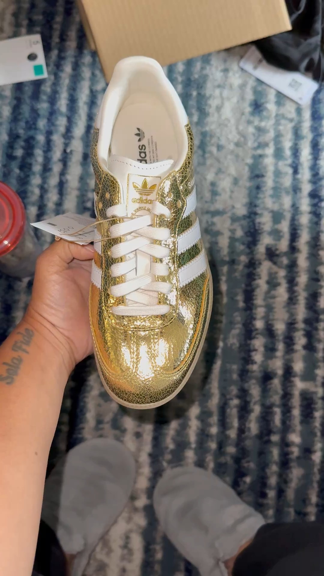 Cracked Gold Adidas Samba are the perfect sneaker to add to your fall line up. 