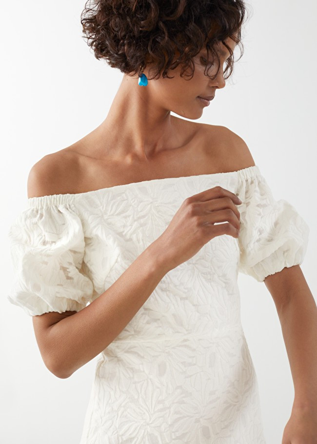 Off Shoulder Balloon Sleeve Mini Dress | & Other Stories (EU + UK)